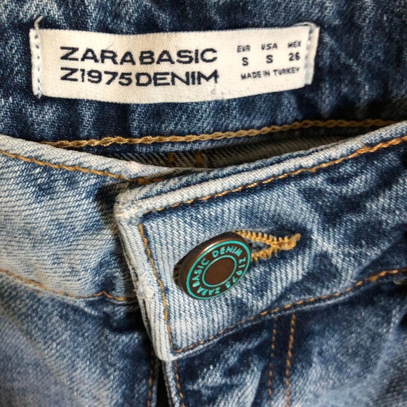 Zara Paint Splattered Denim Skirt with Front Slit - Size Small - Picture 8 of 11